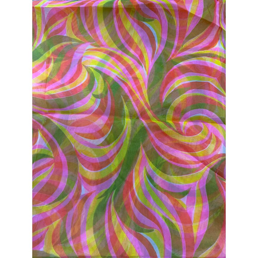 Vintage 60s chiffon swirly fabric yardage